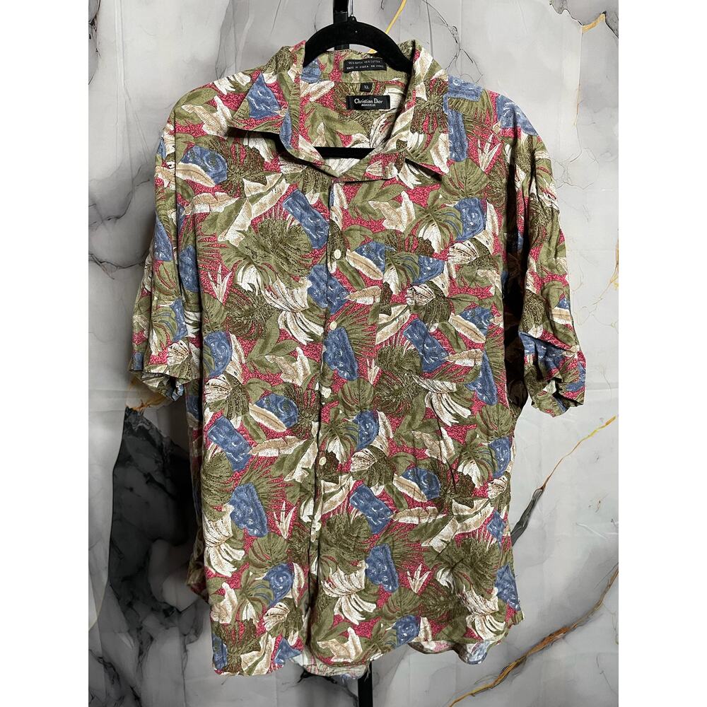 Christian Dior Vintage Abstract Button-Up Shirt Size XL